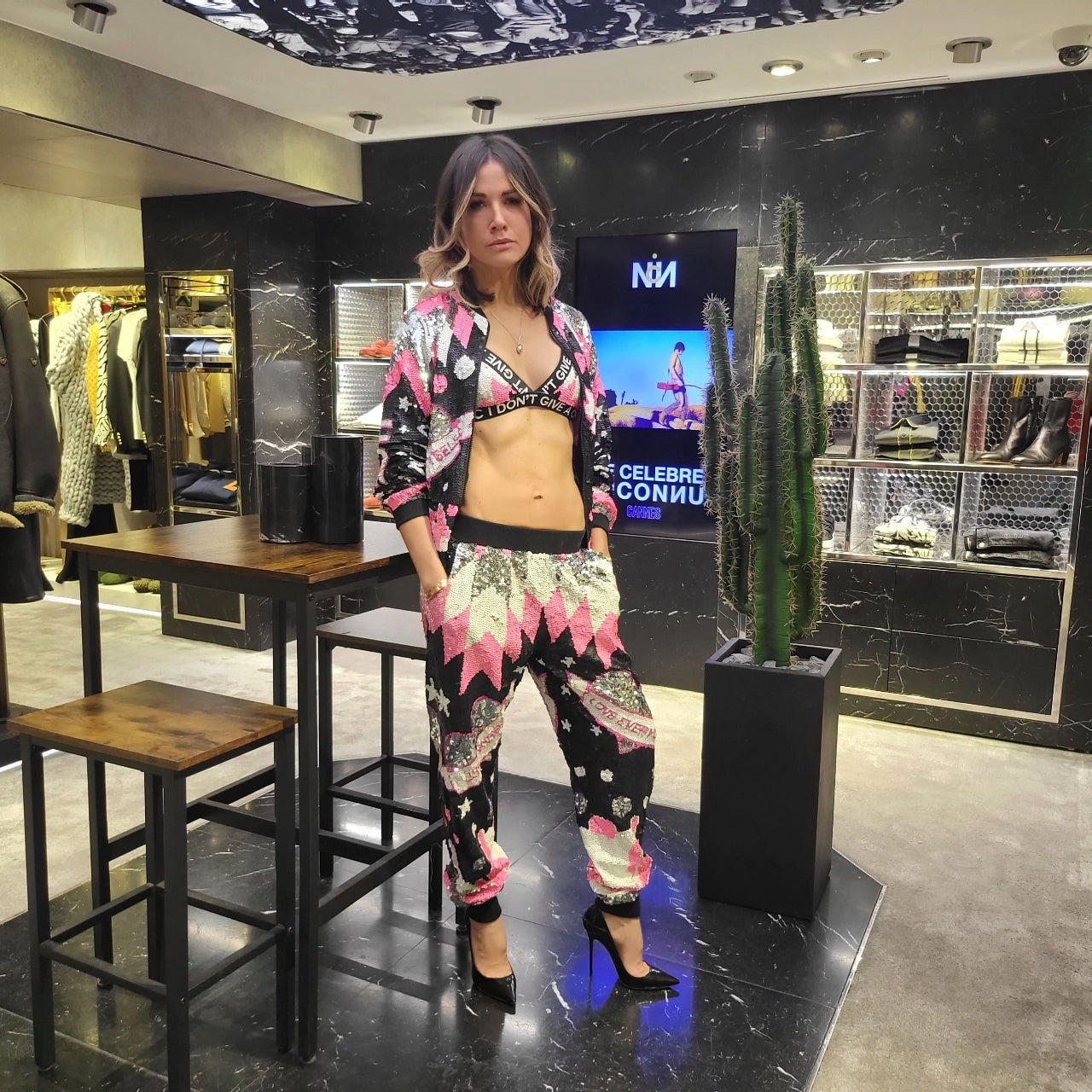 "LOVE EVERYONE" SEQUIN BRA TOP
