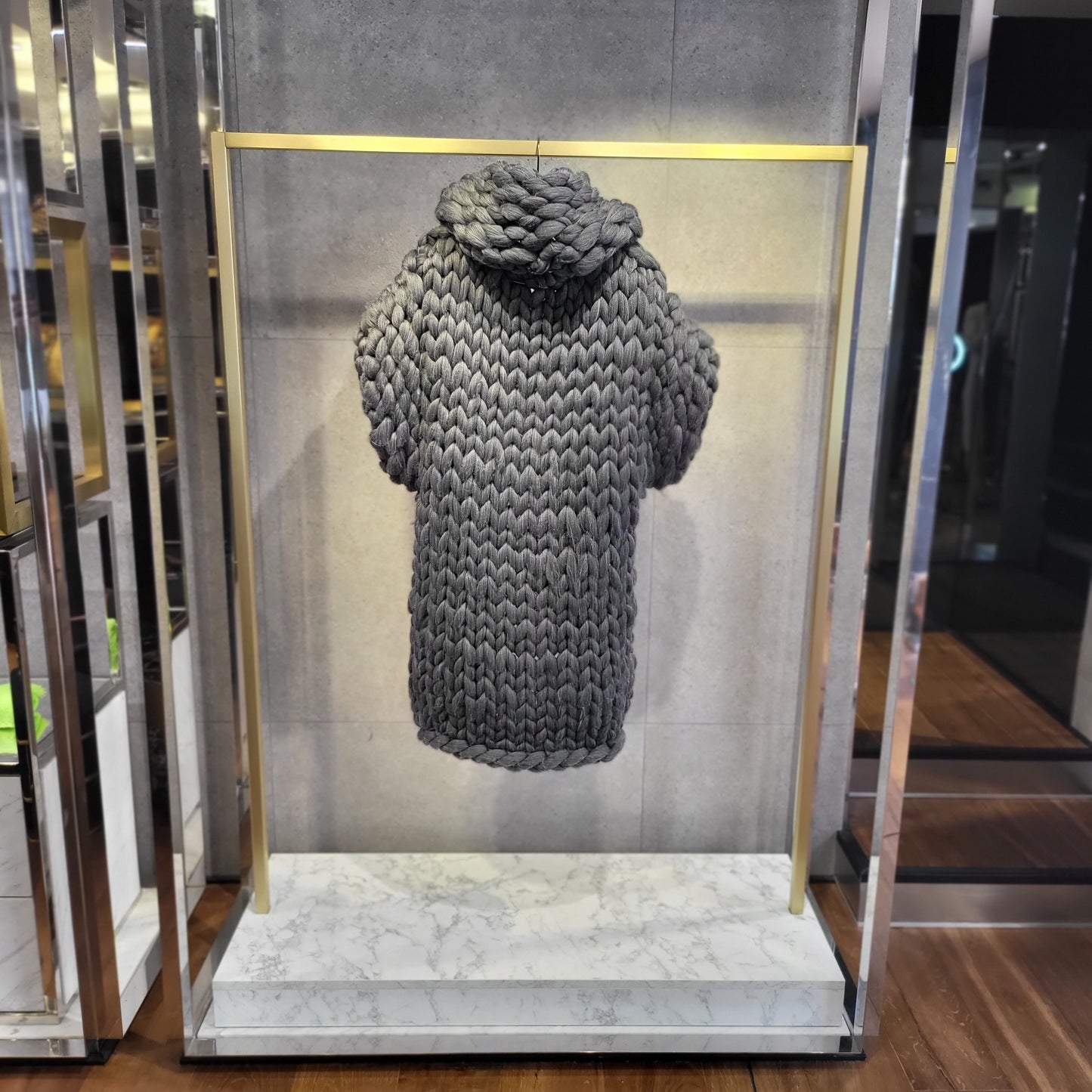 CHUNKY YARN MERINO COAT-HANDMADE-