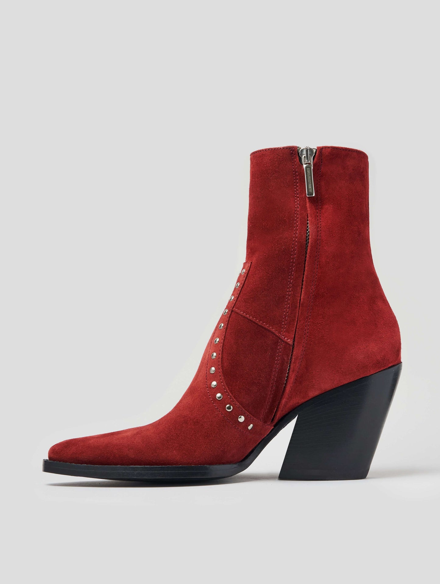ALISON BOTTINE À FRANGES "MOJAVE" 80MM EN DAIM ROUGE RUBIS
