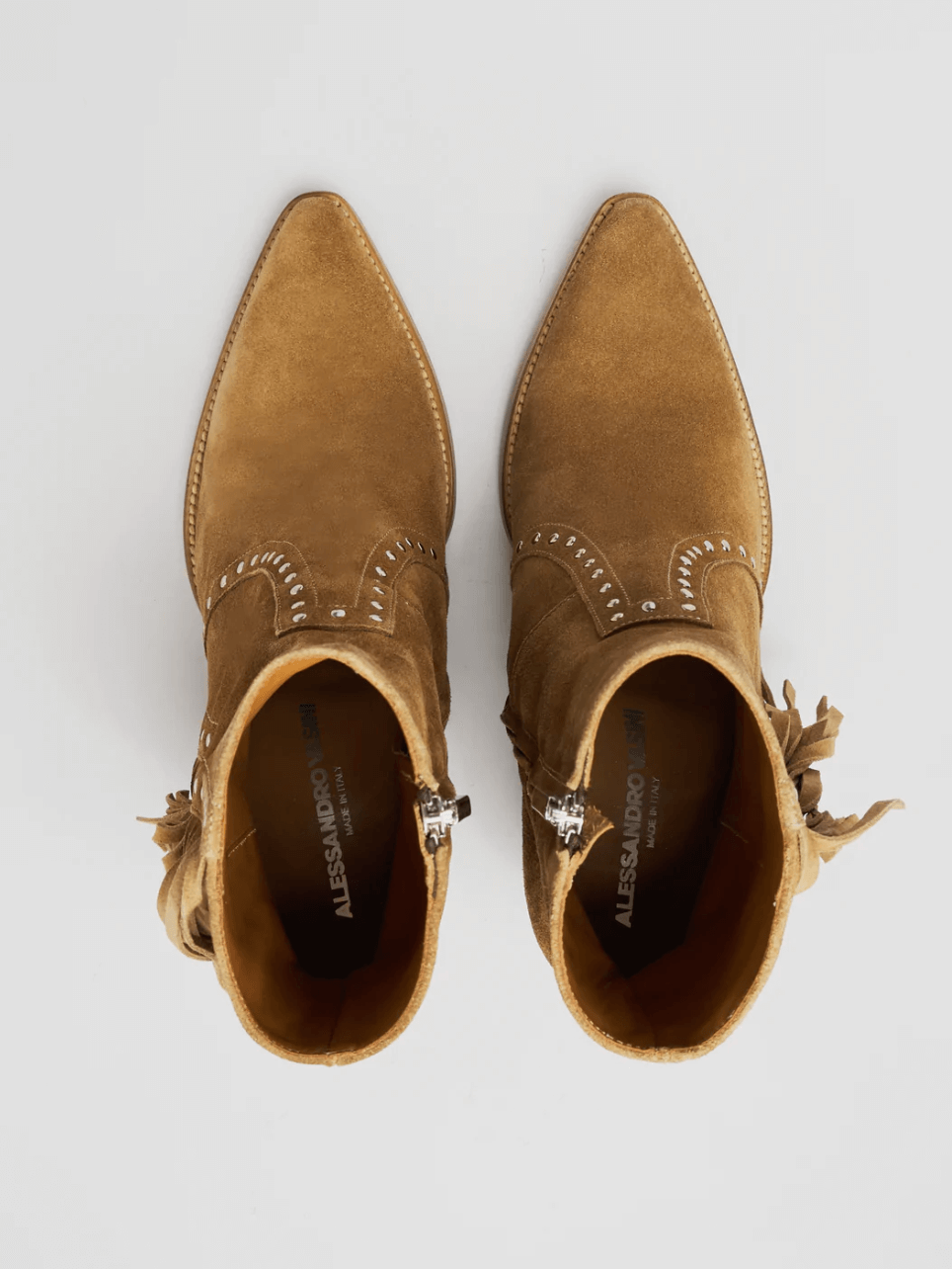 ALISON BOTTINE À FRANGES "MOJAVE" 80MM EN DAIM TOBACCO
