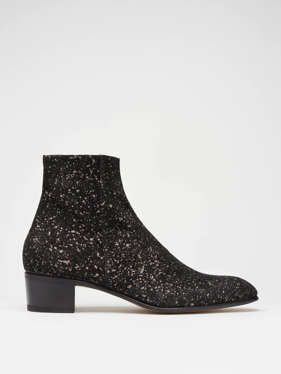 SONNY 40MM GLAM BLACK SUEDE ANKLE BOOTS