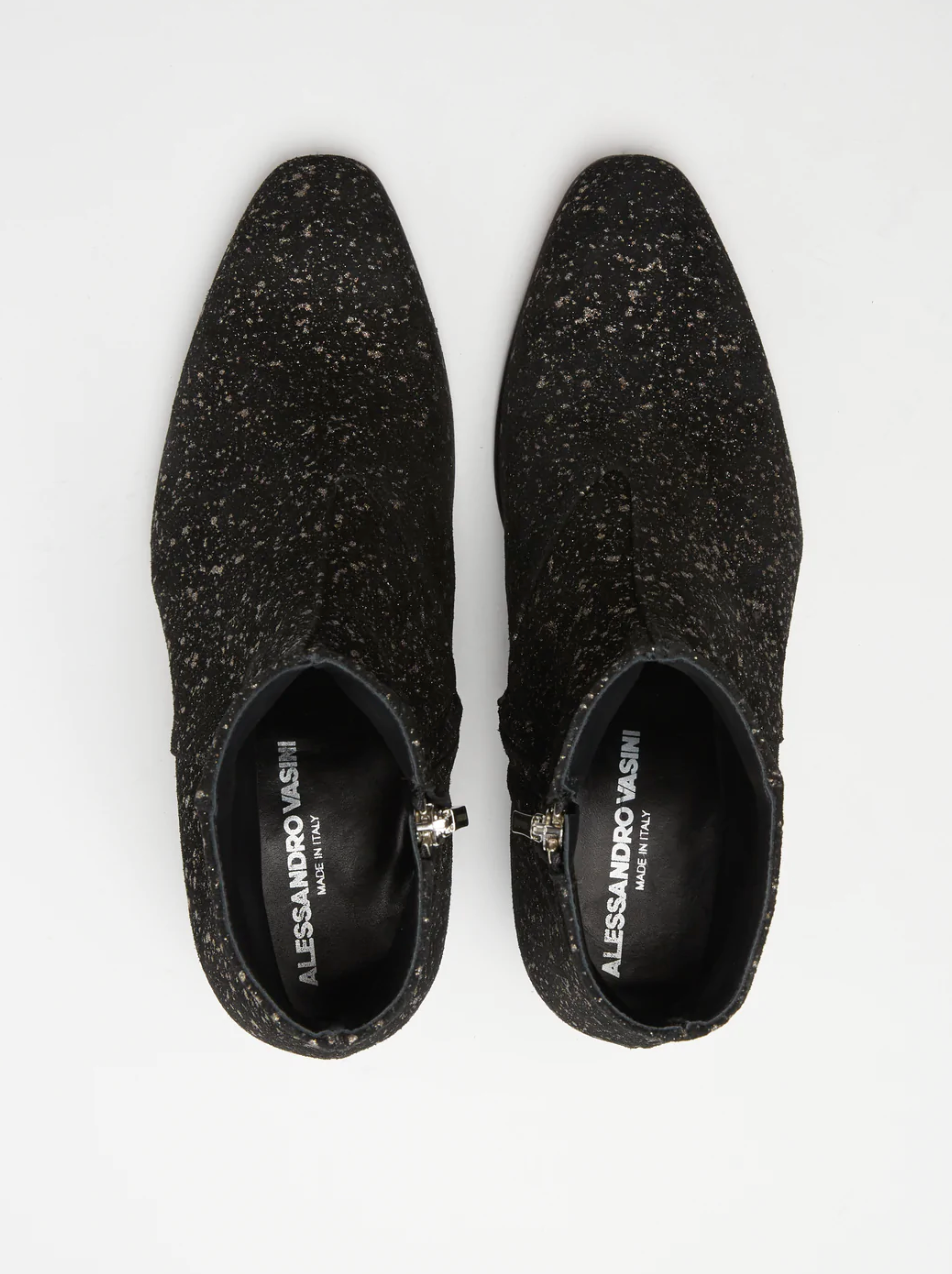 SONNY 40MM GLAM BLACK SUEDE ANKLE BOOTS
