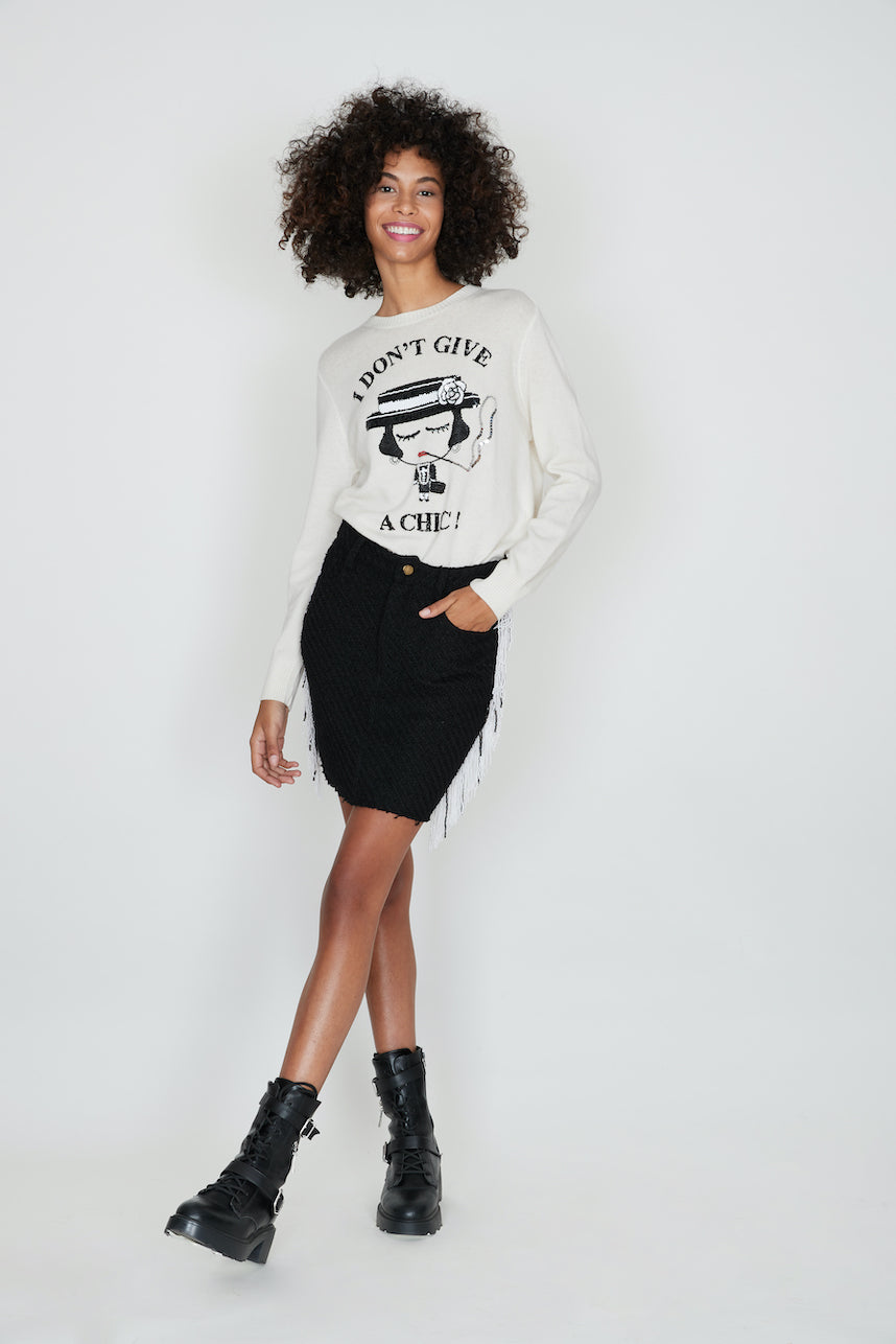 I DON'T GIVE A CHIC WOOL SWEATER