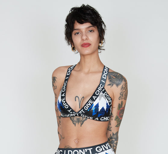 "LOVE EVERYONE" SEQUIN BRA TOP