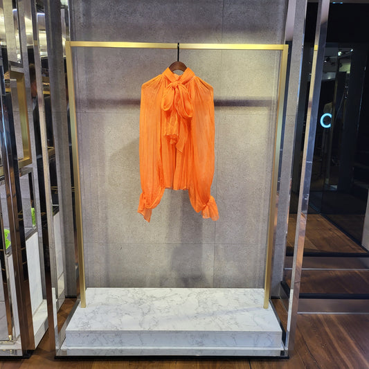 CHEMISE À LAVALLIÈRE EN CRÊPE DE SOIE