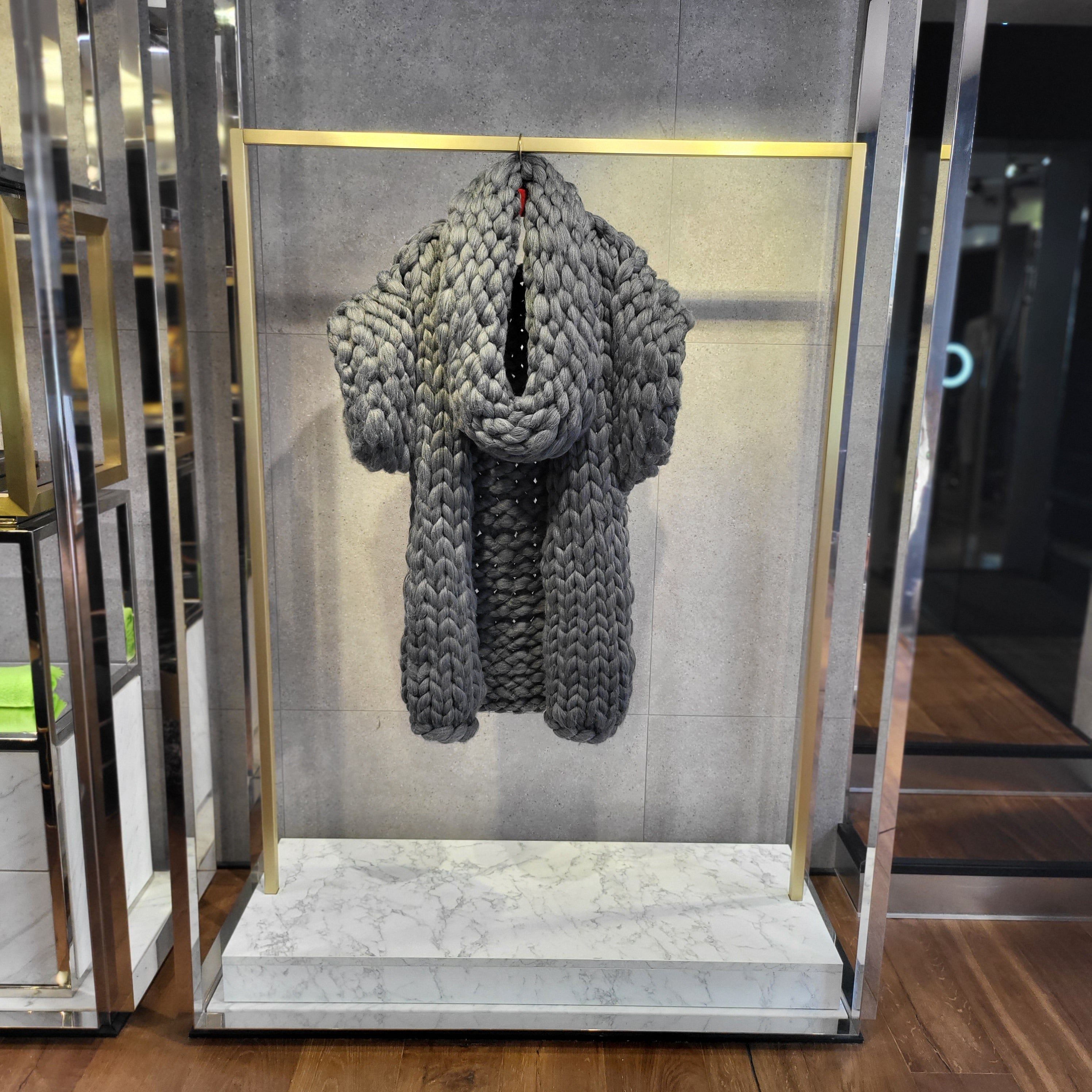 CHUNKY YARN MERINO COAT-HANDMADE-