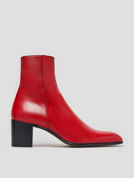 JUAN 60MM EN CUIR DE VEAU ROUGE