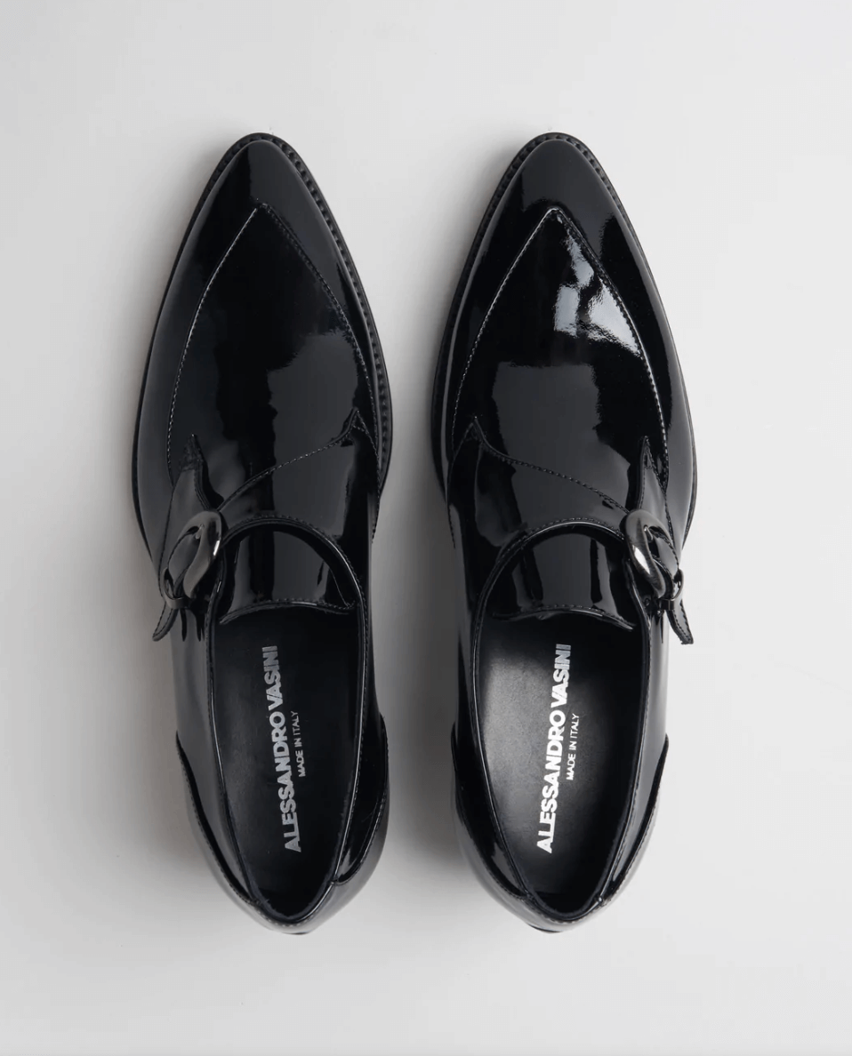 ADRIAN MONK 30MM EN CUIR VERNIS NOIR