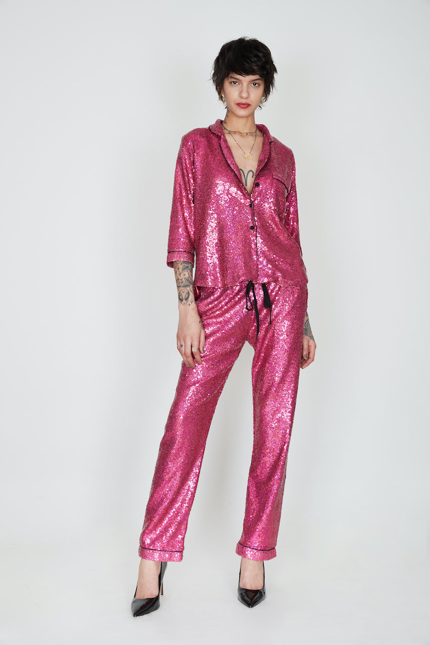 SUGAR DADDY SEQUIN PAJAMA SHIRT