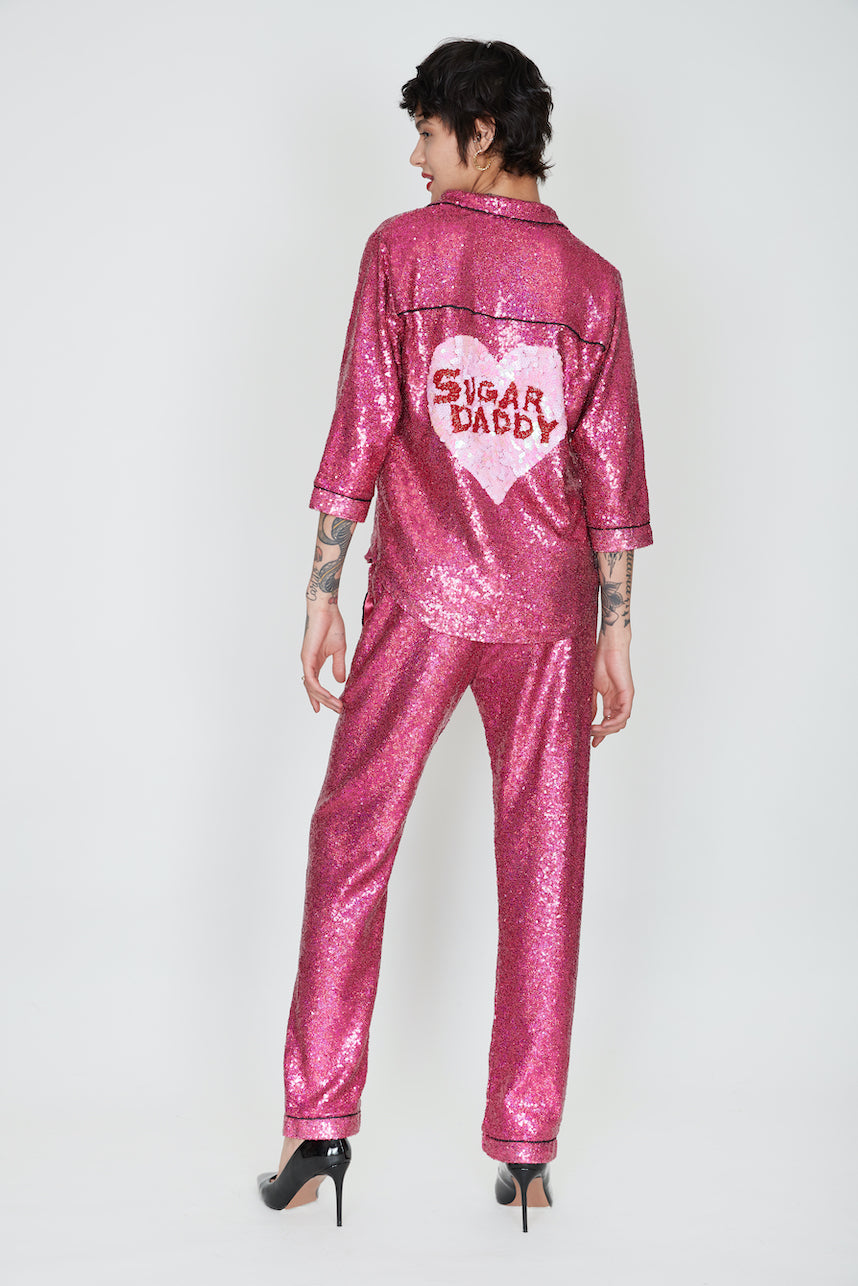 SUGAR DADDY SEQUIN PAJAMA SHIRT