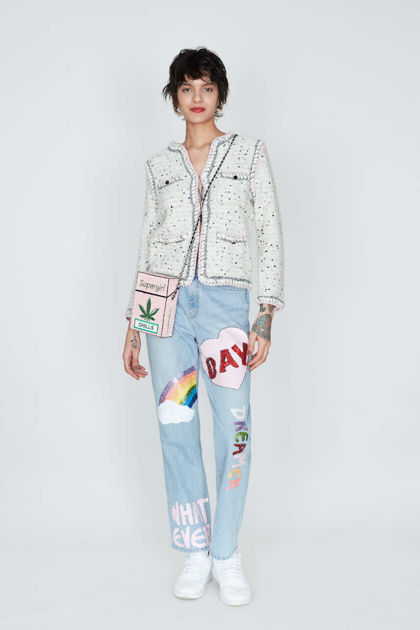 "FOREVER KARLETTO" KNITTED SHORT CARDIGAN